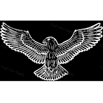The Lord Gave Me Strength Eagle White Grunge Combo - Vinyl Creation Supply