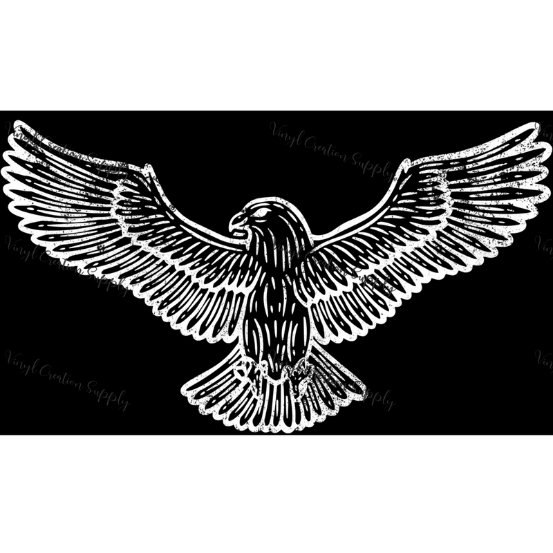 The Lord Gave Me Strength Eagle White Grunge Combo - Vinyl Creation Supply