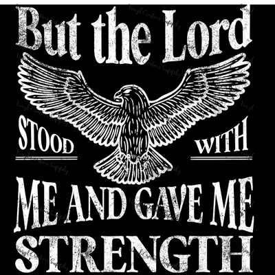 The Lord Gave Me Strength Eagle White Grunge Combo - Vinyl Creation Supply