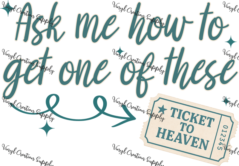 Ticket To Heaven - Vinyl Creation Supply