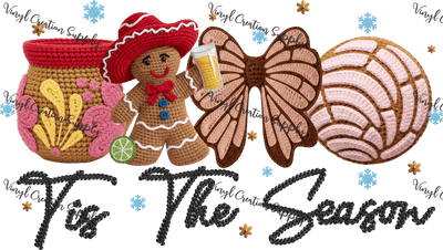Tis The Season Gingerbread Faux Embroidery - Vinyl Creation Supply