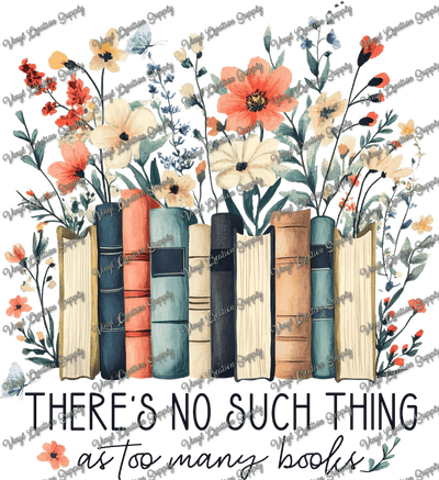 Too Many Books Floral - Vinyl Creation Supply