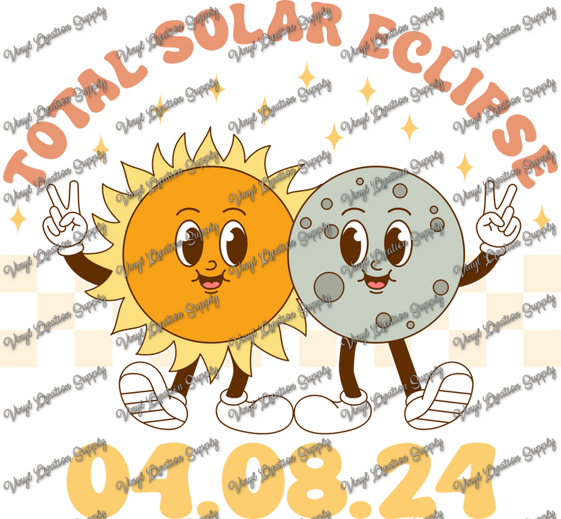 Total Solar Eclipse Cream Checkered