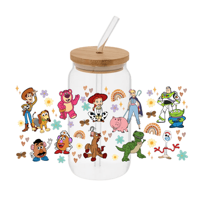 Toy Story Fun Floral – Printed Libby Wrap (9.5" x 4.3" UV DTF) - Vinyl Creation Supply