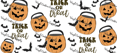 Trick or Treat– Printed Libby Wrap (9.5" x 4.3" UV DTF) - Vinyl Creation Supply