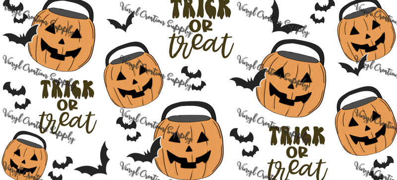 Trick or Treat– Printed Libby Wrap (9.5" x 4.3" UV DTF) - Vinyl Creation Supply