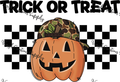 Trick Or Treat Pumpkin Camo Hat - Vinyl Creation Supply
