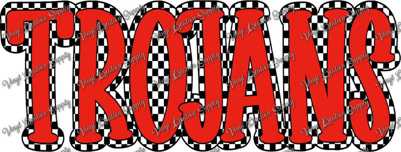 Trojans Checkered - Vinyl Creation Supply