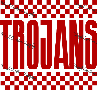 Trojans Red Checkerboard - Vinyl Creation Supply