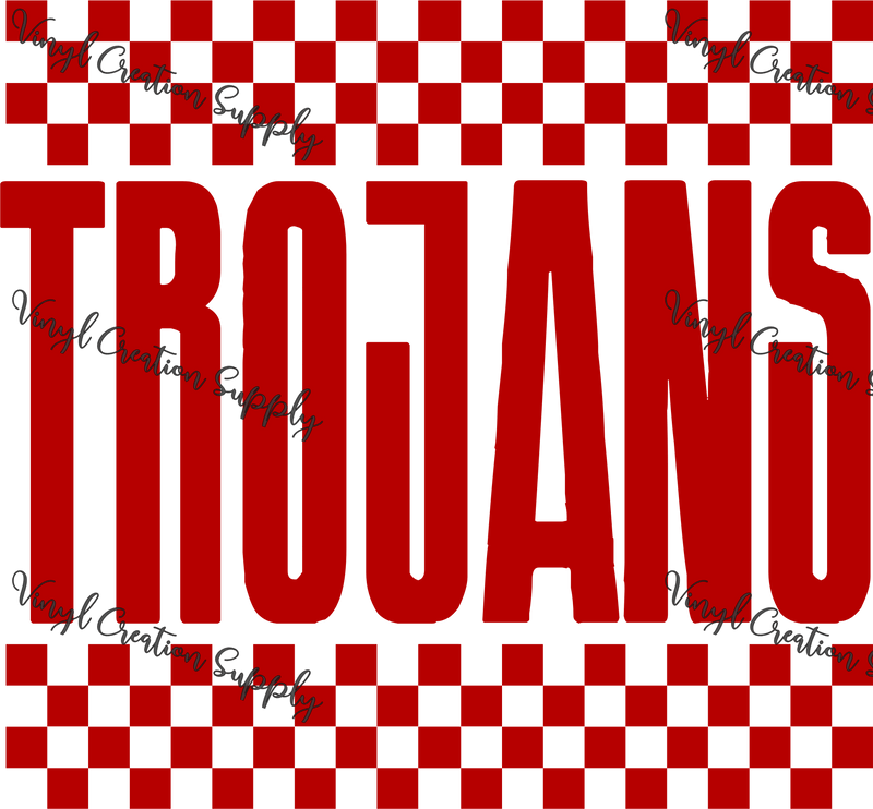 Trojans Red Checkerboard - Vinyl Creation Supply
