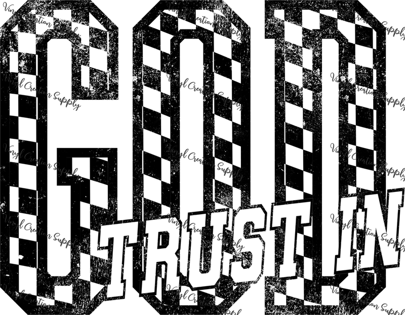 Trust in God Black Grunge - Vinyl Creation Supply