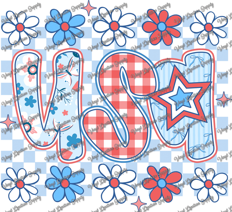 USA Preppy Checkered - Vinyl Creation Supply