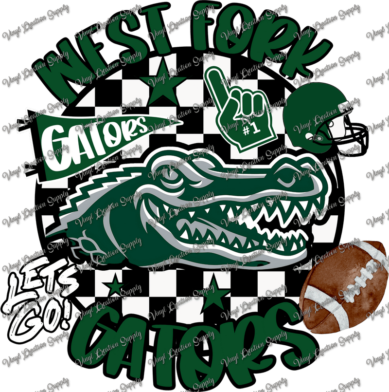 WF Gators Football Checkered - Vinyl Creation Supply