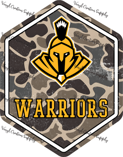 Warriors Camo Badge - Vinyl Creation Supply