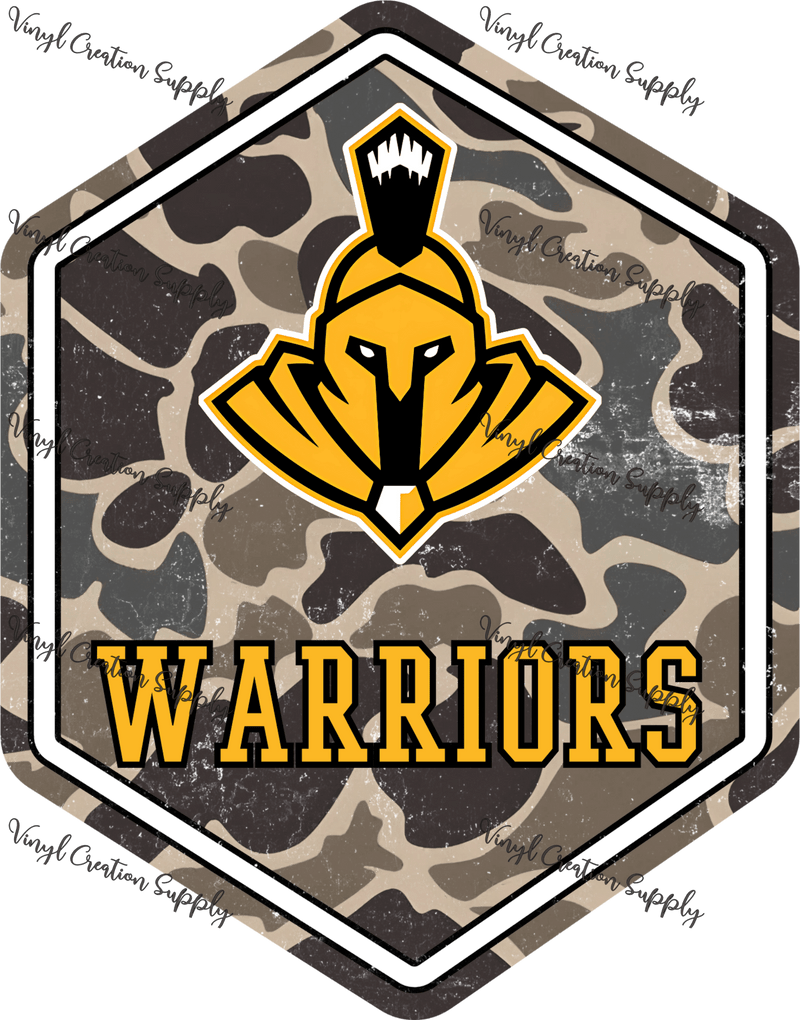 Warriors Camo Badge - Vinyl Creation Supply
