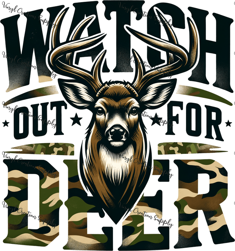 Watch Out for Deer Camo - Vinyl Creation Supply