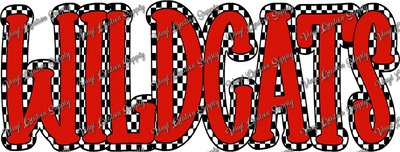 Wildcats Red Checkered - Vinyl Creation Supply