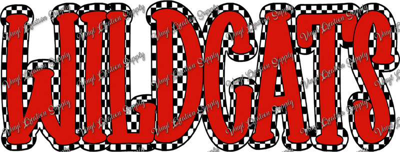 Wildcats Red Checkered - Vinyl Creation Supply
