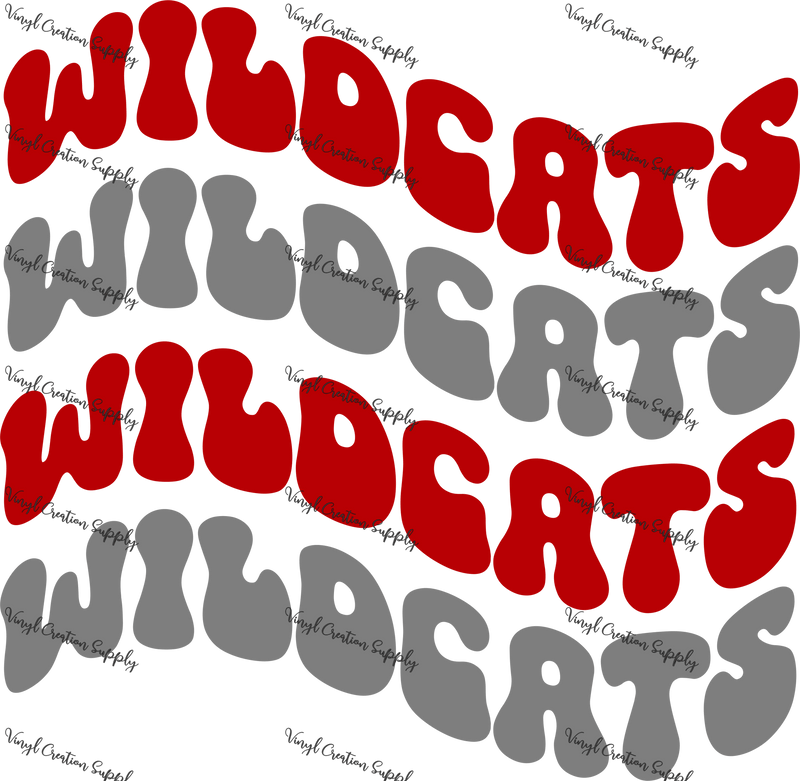 Wildcats Red x4 Wave - Vinyl Creation Supply
