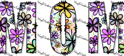 Word Mom Floral – Printed Wrap - Vinyl Creation Supply