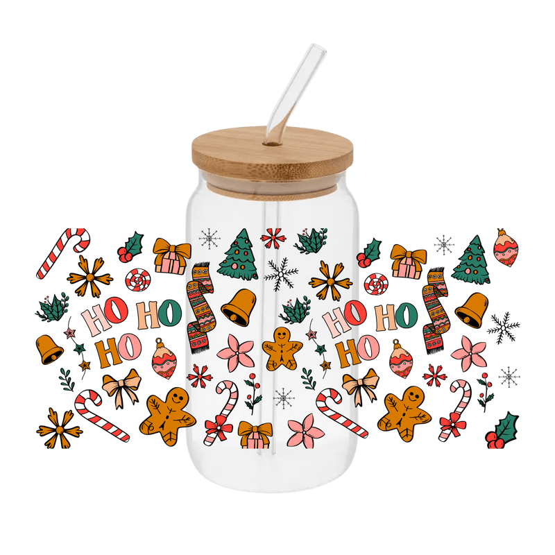 Xmas Doodles 2– Printed Libby Wrap (9.5" x 4.3" UV DTF) - Vinyl Creation Supply