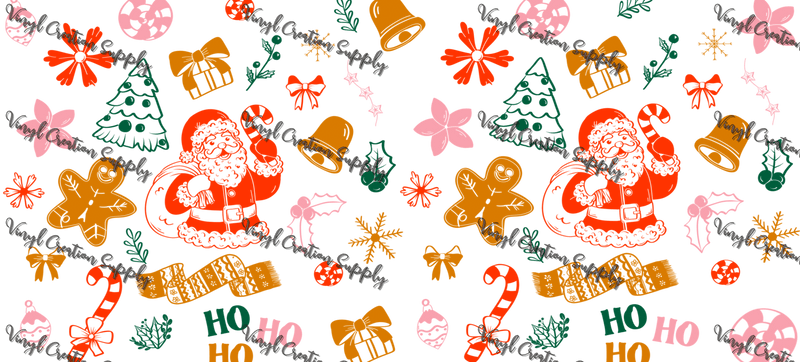 Xmas Doodles – Printed Libby Wrap (9.5" x 4.3" UV DTF) - Vinyl Creation Supply