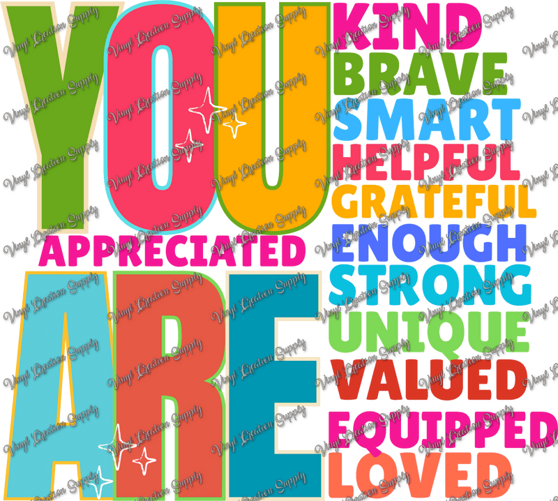 You Are Appreciated Colorful - Vinyl Creation Supply
