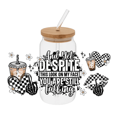 You Are Still Talking Checkered– Printed Libby Wrap (9.5" x 4.3" UV DTF) - Vinyl Creation Supply