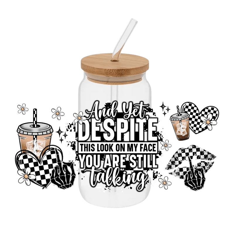 You Are Still Talking Checkered– Printed Libby Wrap (9.5" x 4.3" UV DTF) - Vinyl Creation Supply