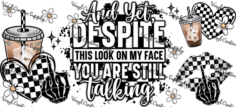 You Are Still Talking Checkered– Printed Libby Wrap (9.5" x 4.3" UV DTF) - Vinyl Creation Supply
