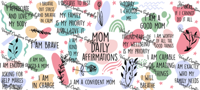 Daily Affirmations – Printed Libby Wrap (9.5" x 4.3" UV DTF) - Vinyl Creation Supply