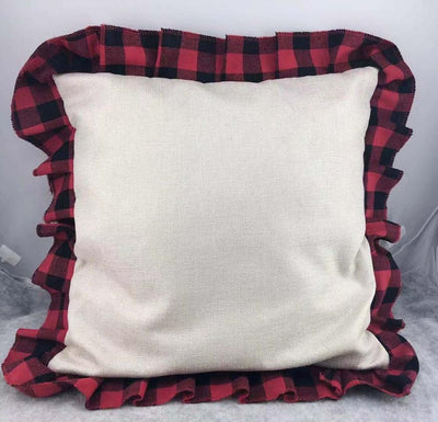 Buffalo Plaid Ruffle Sublimation Pillowcase