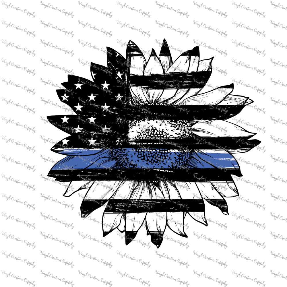 Back the Blue Sunflower Vinyl Creation Supply