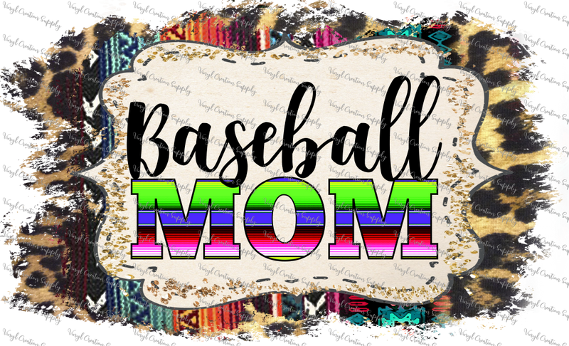 Baseball Mom Serape Leopard