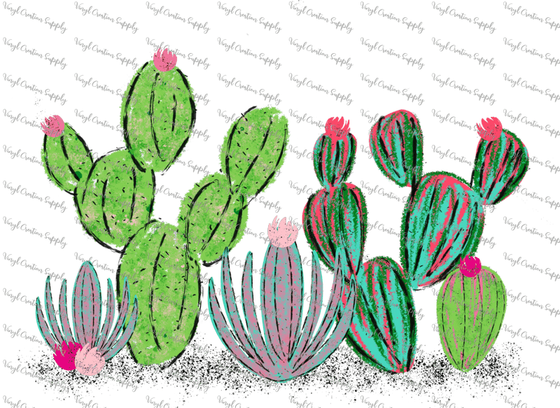 Cactus Waterfcolor - Vinyl Creation Supply