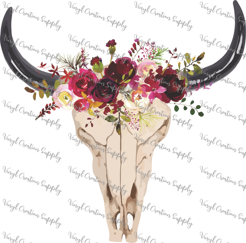 Floral Bull Skull