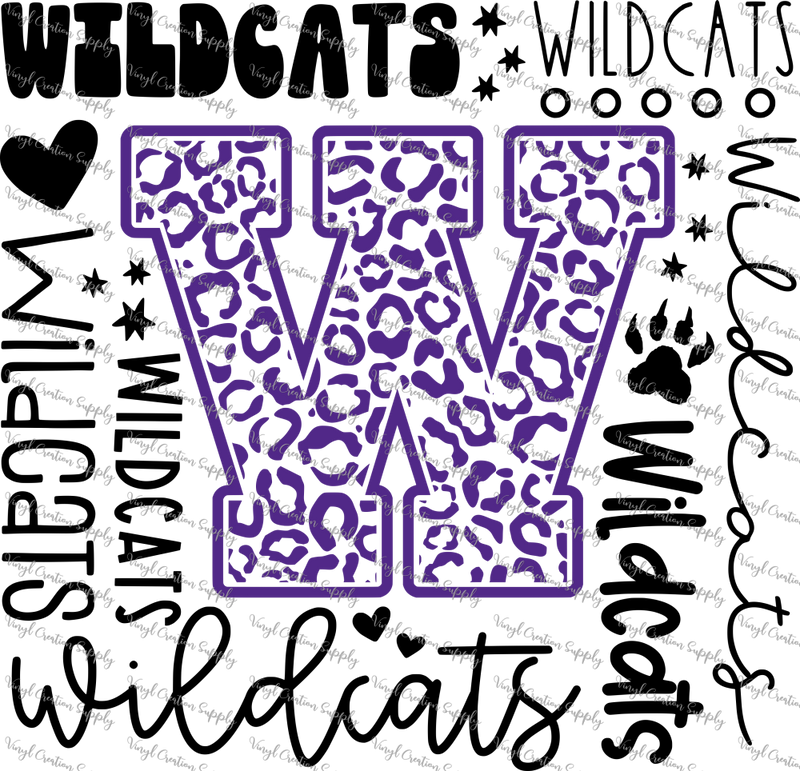 Humble Wildcats Typography Purple Black