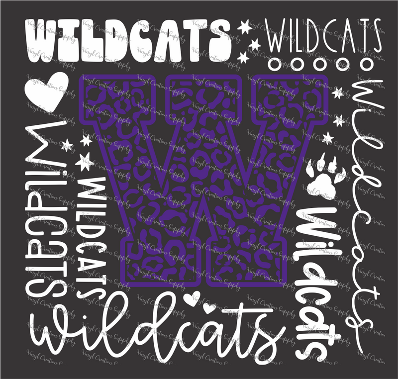 Humble Wildcats Typography Purple White