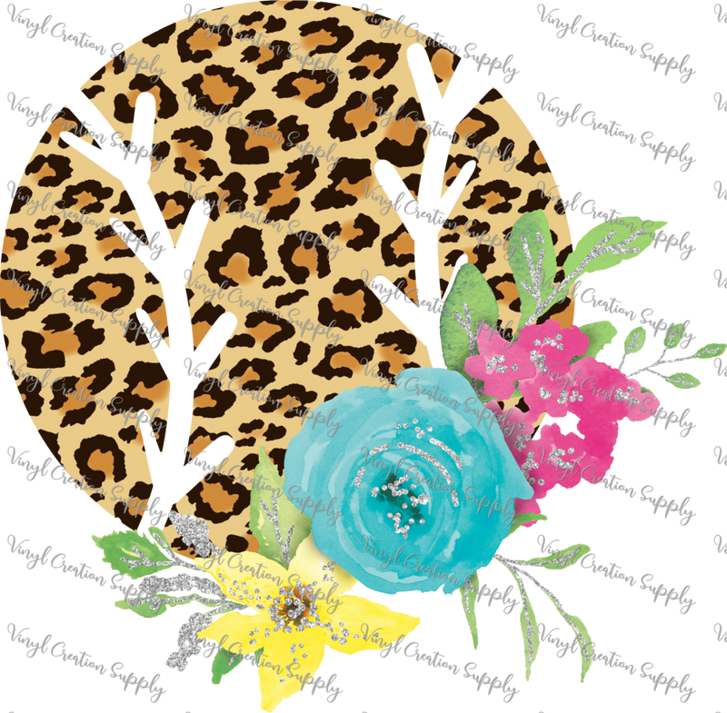 Leopard Baseball Floral
