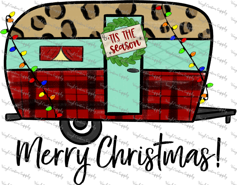 Merry Christmas Plaid Camper