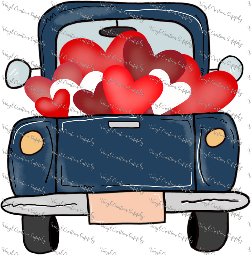 Navy Truck With Hearts