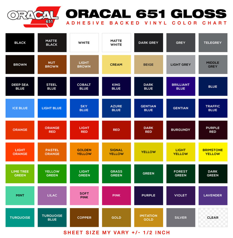 Oracal 651 Permanent Adhesive Vinyl