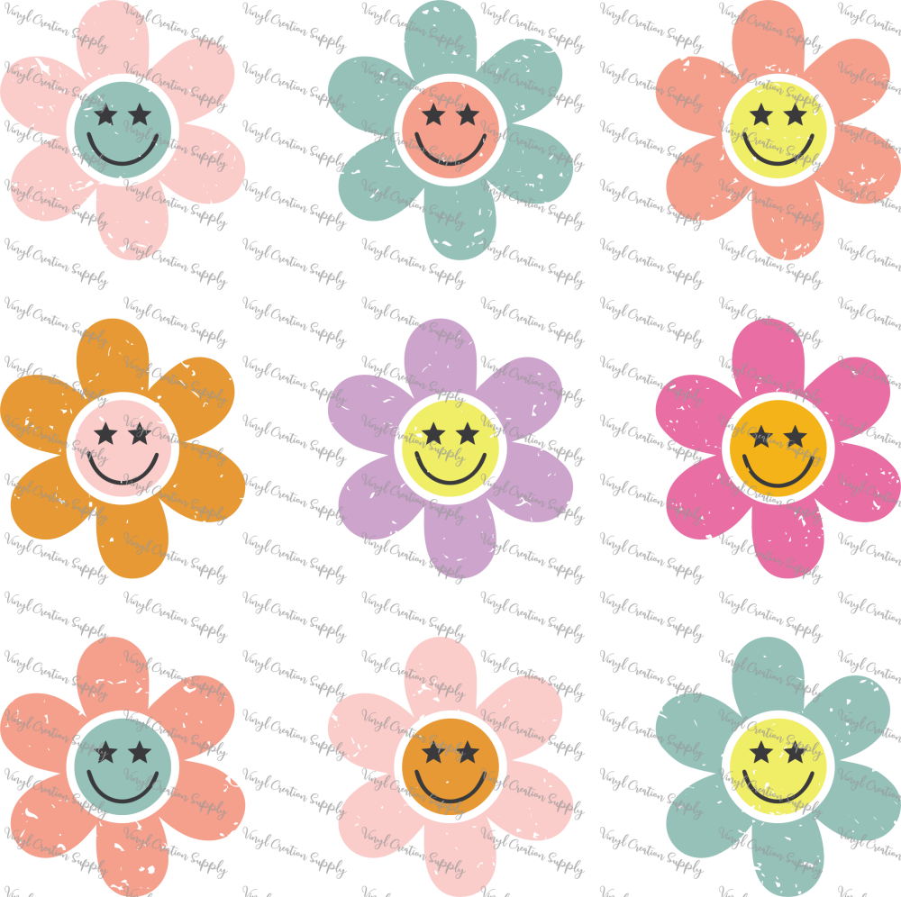 Retro Floral Smiley – Vinyl Creation Supply