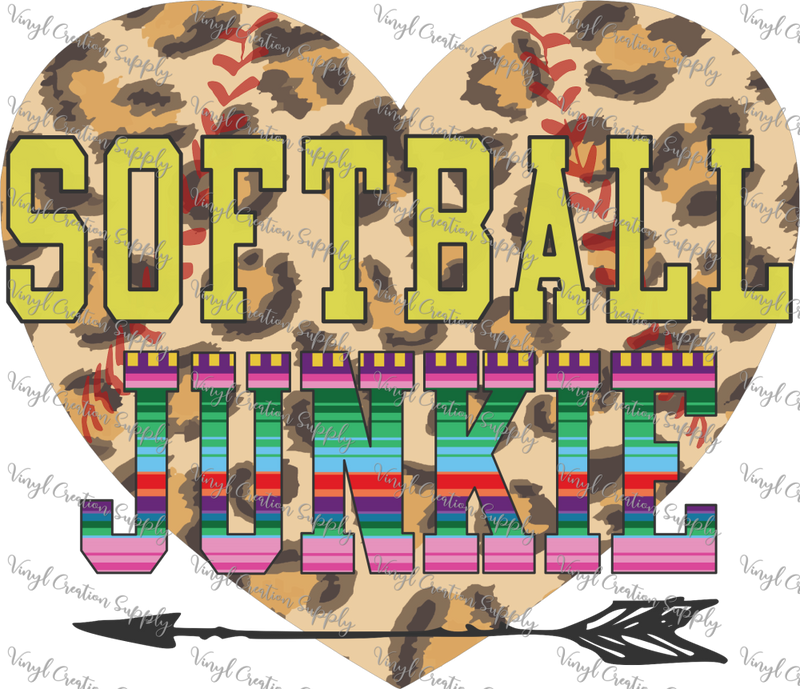 Softball Junkie Cheetah Heart