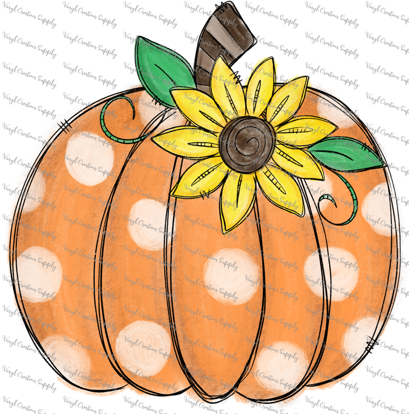 Sunflower Polka Dot Pumpkin
