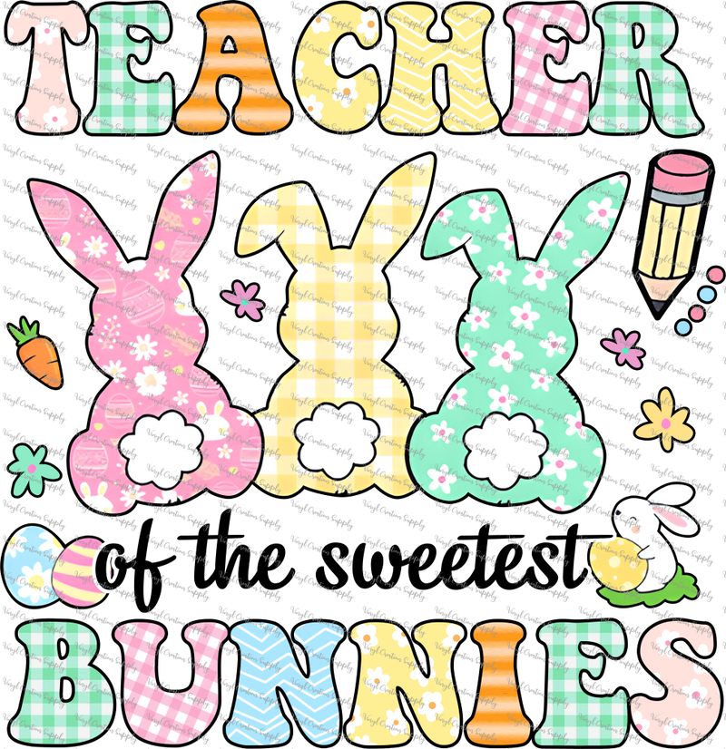 Teacher Sweetest Bunnies Floral