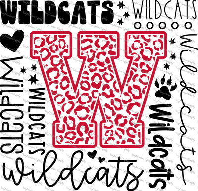 Wildcats Typography Red & Black – Vinyl Creation Supply